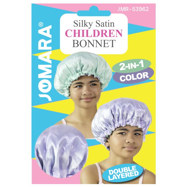 Silky Satin Children Bonnet Double Layered Multicolor by Jomara JMR-53962