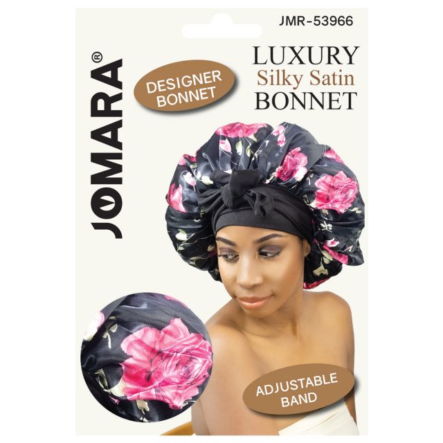 Luxury Silky Satin Bonnet Adjustable Band Design by Jomara JMR-53966