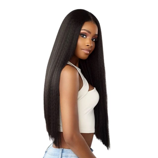 Sensationnel Glueless Lace Wig 13X6 Kinky Silk Pressed 26”