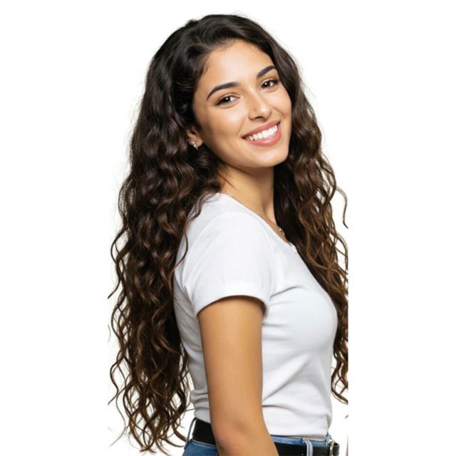 Lumi Human Hair Ocean Wave 7Pcs Clip On Extensions
