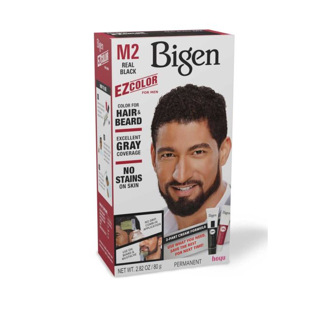 Bigen Permanent EZ Color For Men For Hair & Beard M2 Real Black 2.82oz