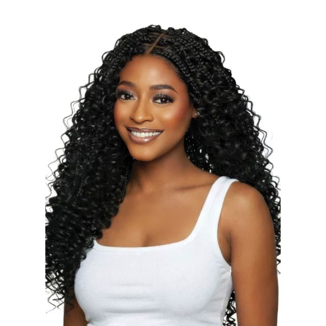 Mane Concept Mega Brazilian Human Hair Deep Wave Micro Feathered Crochet 18"