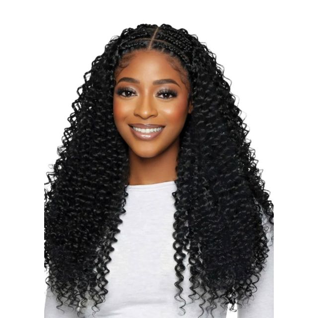 Mane Concept Mega Brazilian Human Hair Water Wave Micro Feathered Crochet 18"