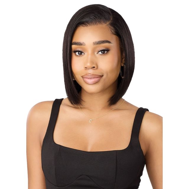 Outre My Tresses 13X5  Human Hair Straight Bob Glueless Lace Wig 12"