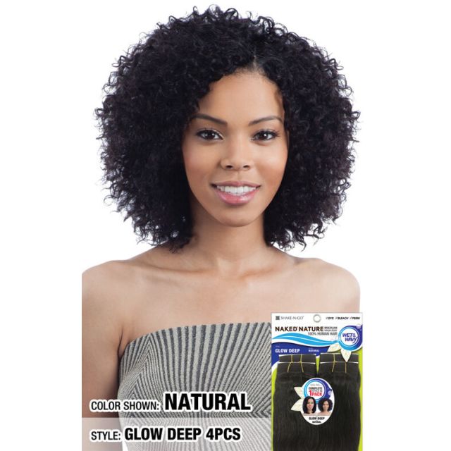 Naked Nature Wet & Wavy Glow Deep 4 PCS Human Hair Short Cut