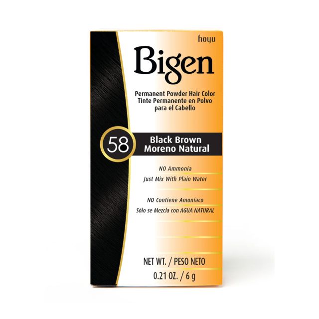 Bigen Permanent Powder Hair Color 58 Black Brown 0.21oz