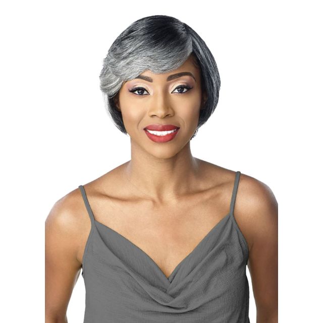 SENSATIONNEL Nyla Human Hair Empire Wig Salt & Pepper