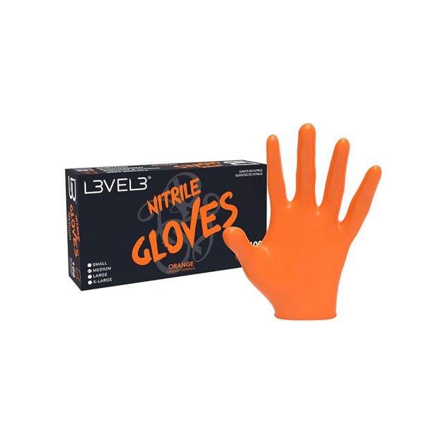 Level 3 Orange Nitrile Gloves Liquid Metal Meduim