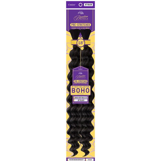 Outre Purple Pack Brazilian Bundle Pre-Stretched Human Hair Boho Deep Bulk