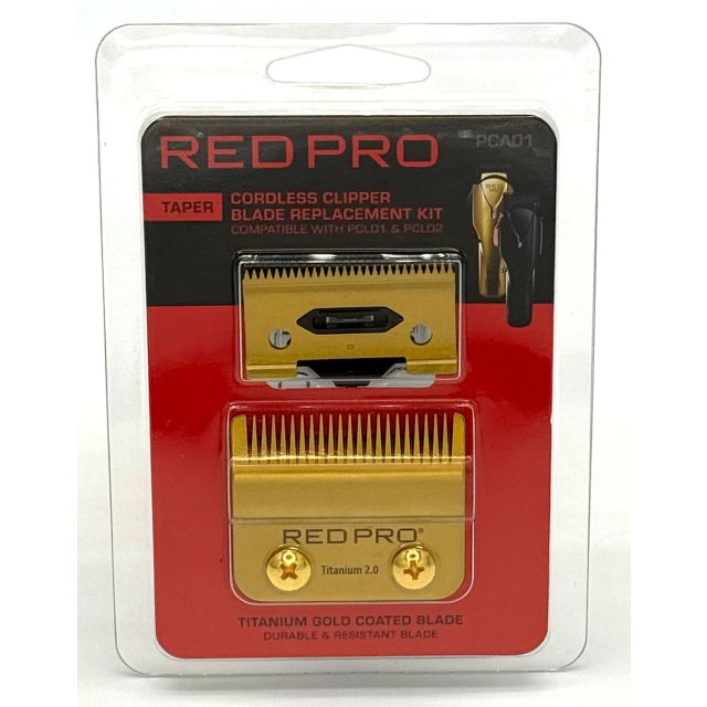 RED PRO Cordless Clipper Blade Replacement Gold Kit Taper PCA01