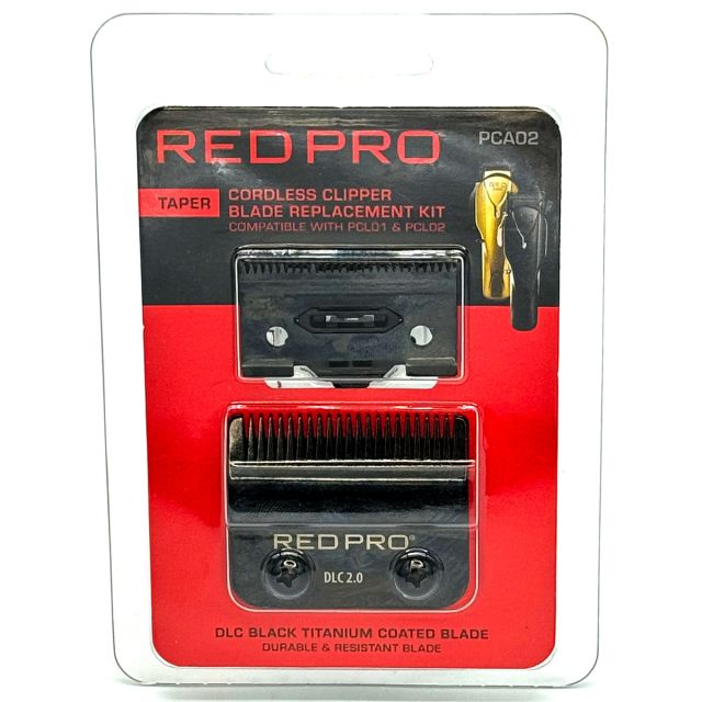 RED PRO Cordless Clipper Blade Replacement Black Kit Taper PCA02