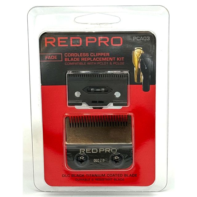 RED PRO Cordless Clipper Blade Replacement Black Kit Fade PCA03