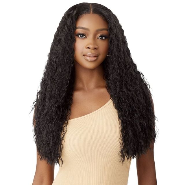 Outre 5X5 Human Hair Peruvian Water Wave Closure Lace Wig 24"