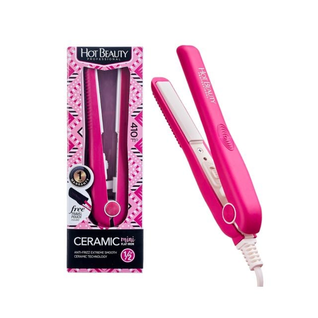 Hot Beauty 1/2" Ceramic Mini Flat Iron Pink HFIM050NP