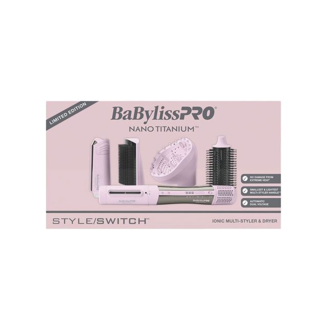 BabylissPro Nano Titanium Pink Ionic Multi-Styler & Dryer-Limited Edition-BNTSSPK-5PK