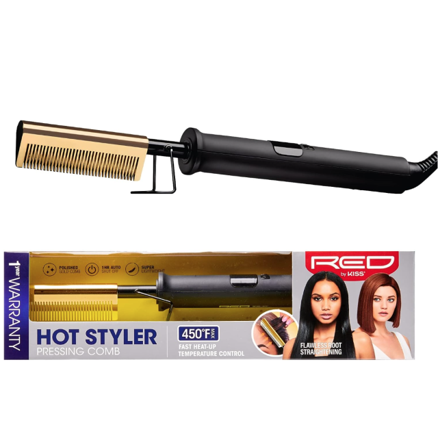 RED KISS Hot Styler Pressing Comb Flawless Root Straightening HC01