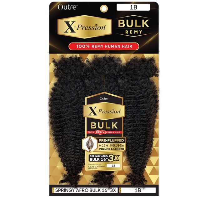 Outre X-Pression Human 3X Hair Springy Afro Bulk 16"