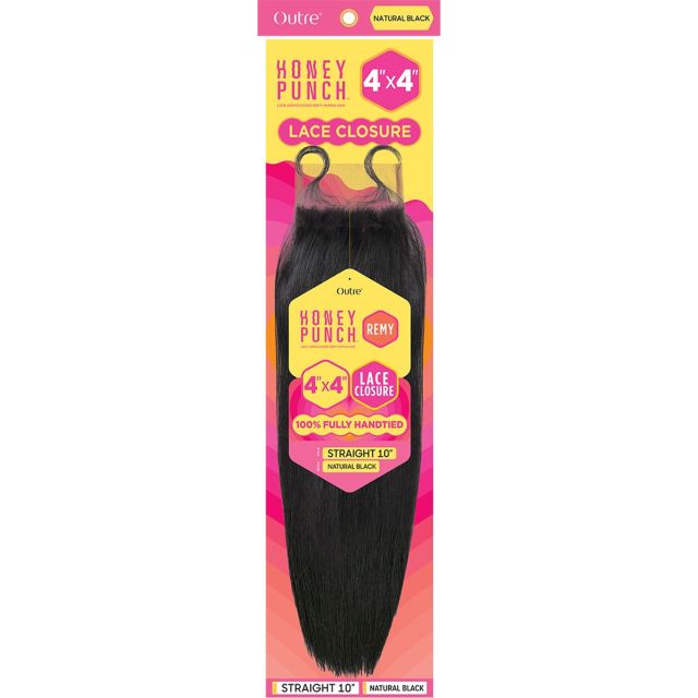 Honey Punch 4X4 Human Hair Straight Lace Closure