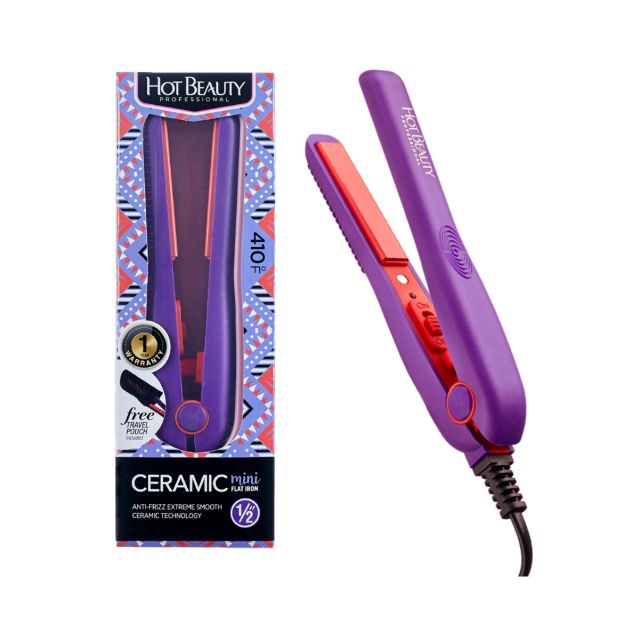 Hot Beauty 1/2" Ceramic Mini Flat Iron Violet HFIM050NV