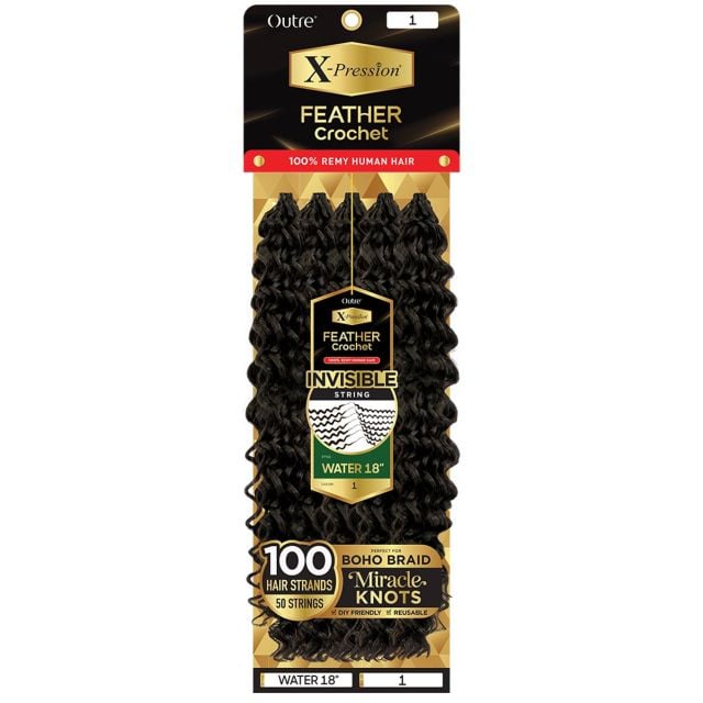 Outre X-pression Human Hair Invisible Water Feather Crochet