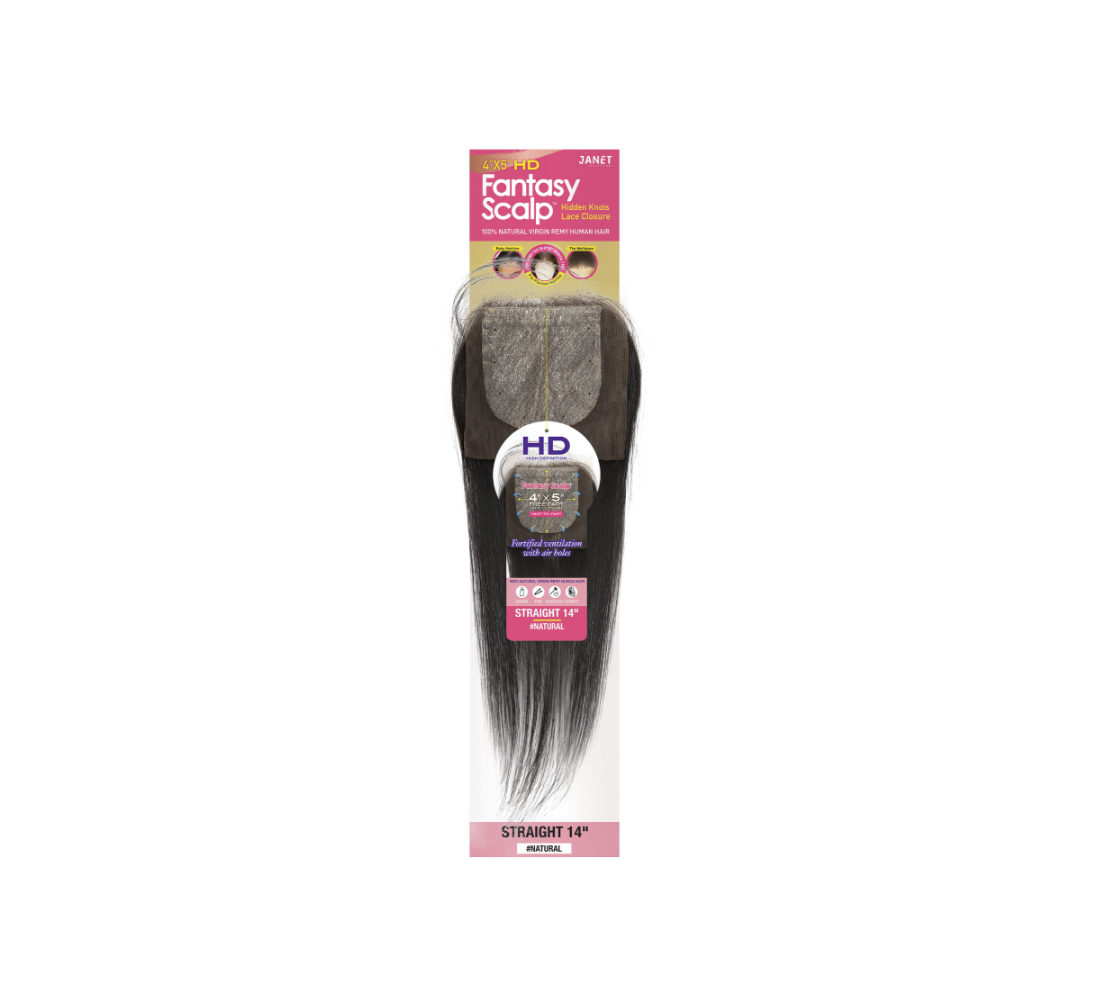 4X5 Hd Straight Lace Closure Fantasy Scalp by Janet Collection