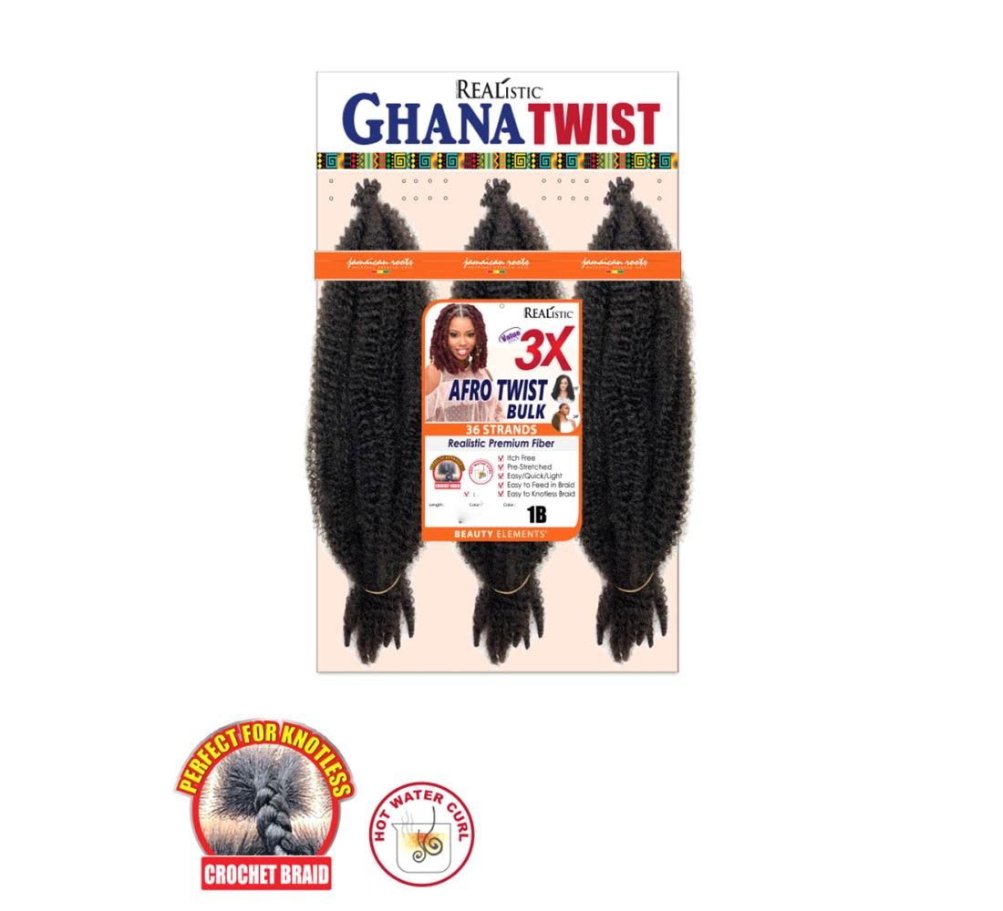 Realistic 3X AfroTwist Bulk by Ghana Twist by Beauty Elements