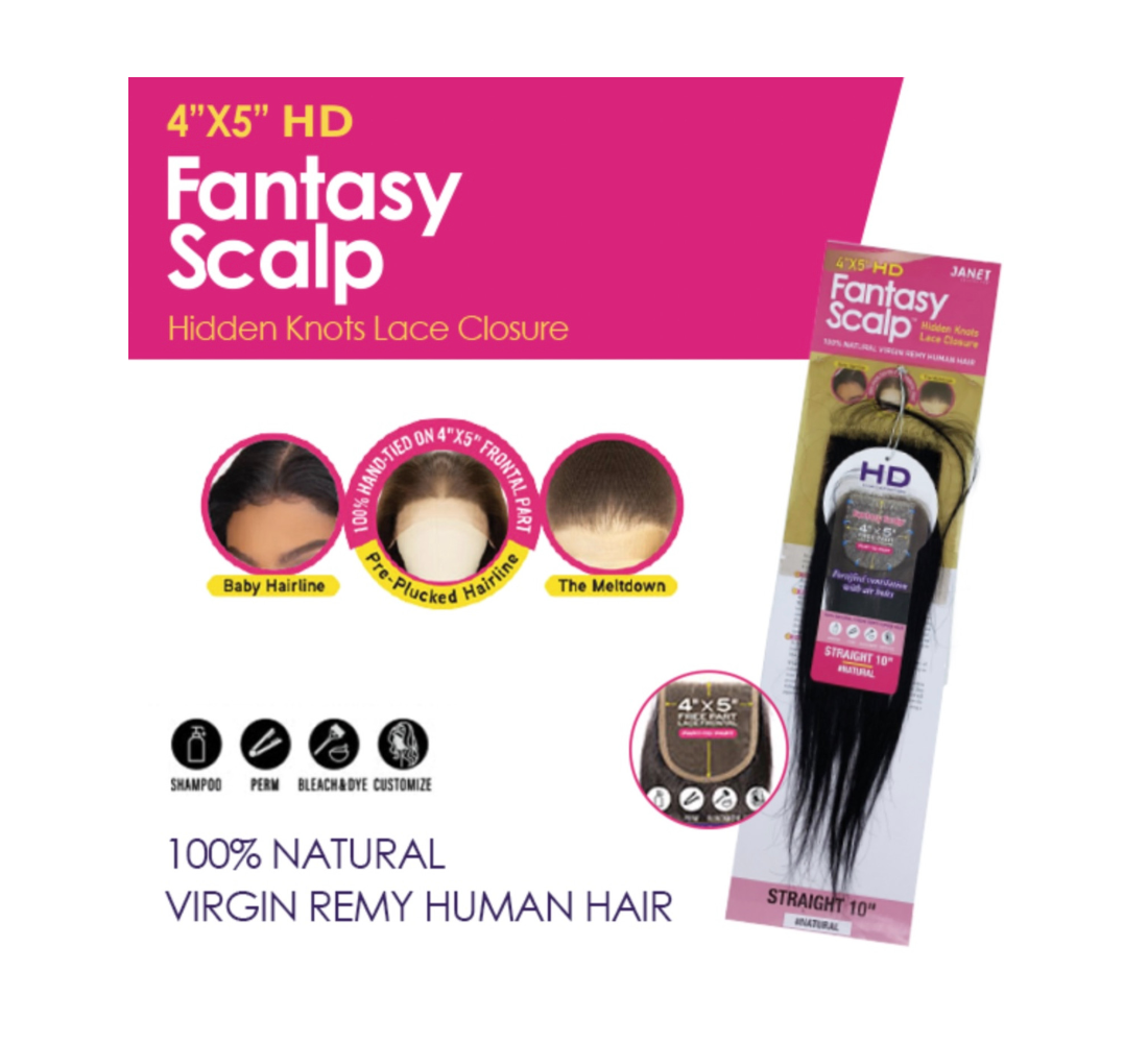 4X5 Hd Straight Lace Closure Fantasy Scalp by Janet Collection
