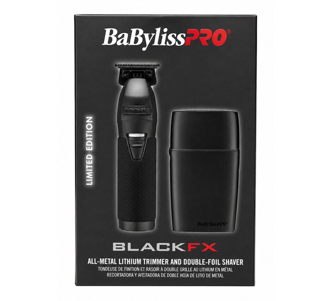 BabylissPro BlackFX All Metal Lithium Trimmer & Double Foil Shaver