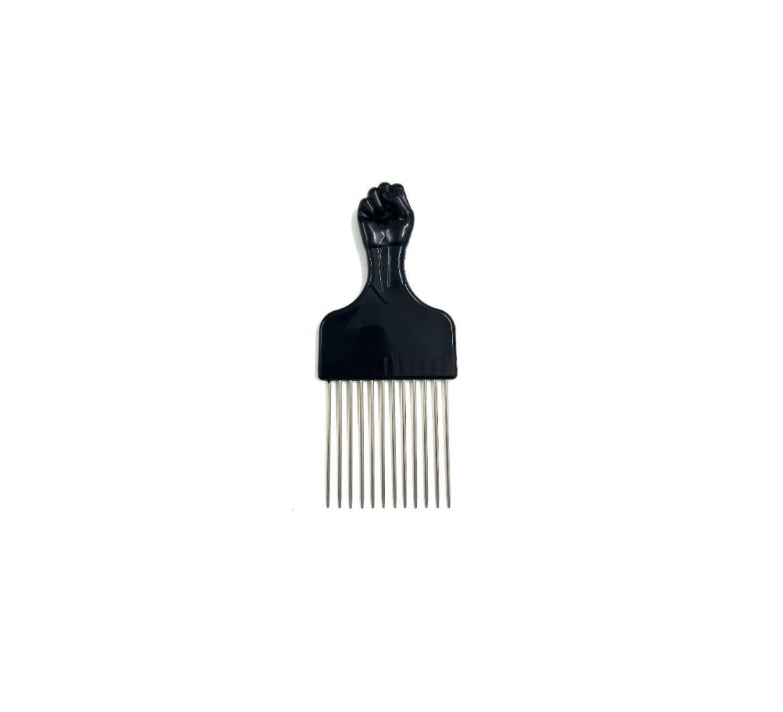 Metal hair pick top