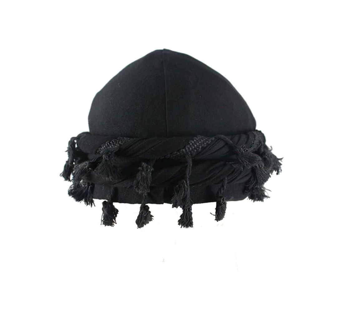 BLACKICE Pre-Tied Silky Satin Lined Turban with Tassel BLACKICE Pre-Tied Silky Satin Lined Turban with Tassel