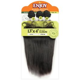 Enjoy 13X4 Human Hair Multi Straight HD Lace Closure Bundle | Joes