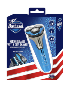 BARBASOL Rechargeable Wet & Dry Shaver with Blades CBR1-1003-SIG
