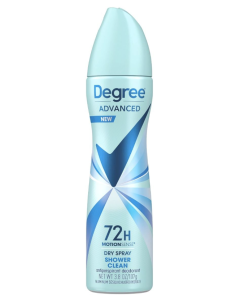 Degree Advanced 72H Motionsense Dry Spray Shower Clean Antiperspirant Deodorant 3.8oz