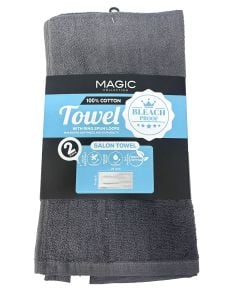 Magic 100% Cotton Gray Towel 16"X29" 2 Pieces