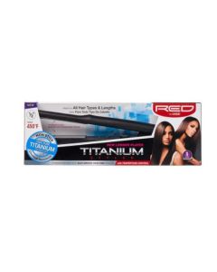 RED KISS Titanium Styler 1/2" New Longer Plates Flat Iron Straightens Hair With Silky Smooth, Frizz-Free Results FITS0