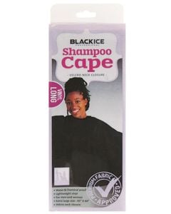 Black Ice Black Vinyl Long Shampoo Cape -BVE005BLA