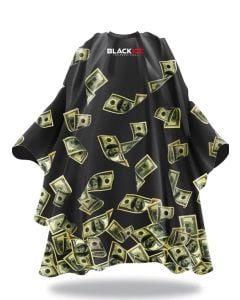 Black Ice Money Shower Barber Cape  BVE009MON