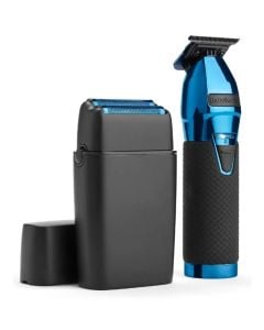 BabylissPro LimitedFX Black & Blue Trimmer and Double Foil Shaver FXDUOFS2TBL