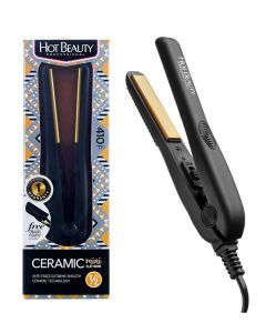 HOT BEAUTY 1/2" Ceramic Mini Flat Iron Black  HFIM050NB