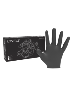 LEVEL  3 Black Nitrile Gloves 100ct Small