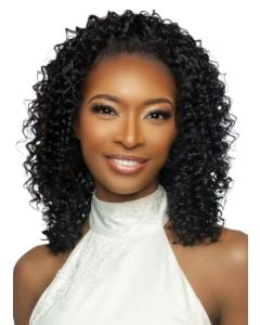 Trill Versatile Human Hair Burmese Curl Entirley Glueless Half Wig 18"