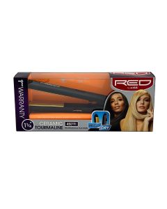 RED KISS Ceramic Tourmaline Professional Flat Iron Wet To Dry 1 1/4" FI125