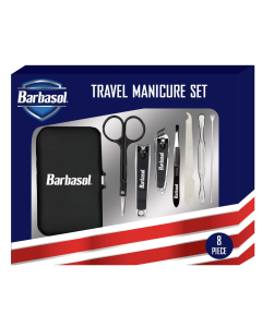 BARBASOL Travel Manicure Set 8 pcs CBG1-1002-BLK