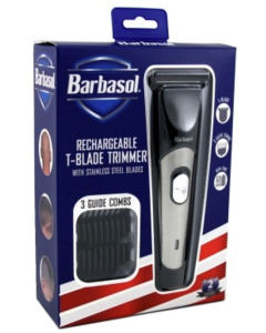 BARBASOL Rechargeable T-Blade Trimmer with Blades CBT1-6001-BLK