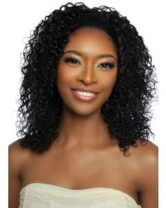 Trill Versatile Human Hair Deep Wave Entirley Glueless Half Wig 18"