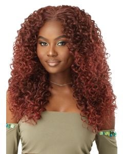 Outre 6"X5" Pre-Cut Human Hair Dominican Curly Glueless Lace Closure Wig 22"