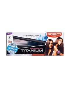 RED KISS Titanium Styler 1" New Longer Plates Flat Iron Straightens Hair With Silky Smooth, Frizz-Free Results FT10