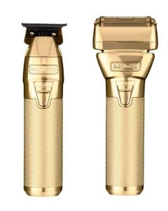 BabylissPro FXONE GoldFX Tools Only Hair Trimmer and Electric Double Foil ShaverSets FX1FSTGTO