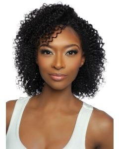Trill Versatile Human Hair Jerry Curl Entirley Glueless Half Wig 14"