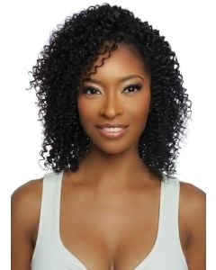 Trill Versatile Human Hair Jerry Curl Entirley Glueless Half Wig 18"
